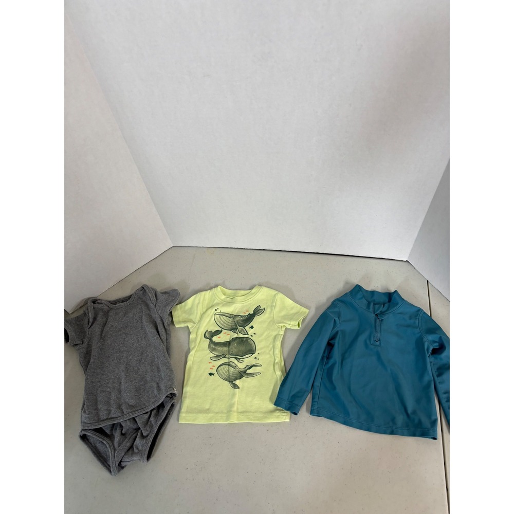 Carters Oeteo Baby Boy 12-18M Bundle Whale Shirt Rash Guard Bodysuit 3pc‎ Set